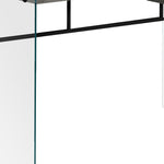 23.75inches x 48inches x 30inches Grey Black Clear Particle Board Glass Metal Tempered Gl  Computer Desk