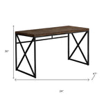 Brown Black Particle Board Metal  Computer Desk