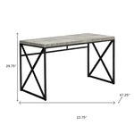 23.75inches x 47.25inches x 29.75inches Grey Black Particle Board Metal  Computer Desk
