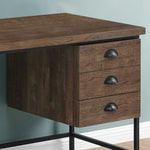 23.75inches x 55.25inches x 30inches Brown Black Particle Board Hollow Core Metal  Computer Desk