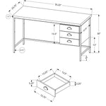 23.75inches x 55.25inches x 30inches Brown Black Particle Board Hollow Core Metal  Computer Desk