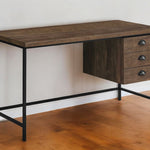 23.75inches x 55.25inches x 30inches Brown Black Particle Board Hollow Core Metal  Computer Desk