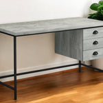 23.75inches x 55.25inches x 30inches Brown Black Particle Board Hollow Core Metal  Computer Desk