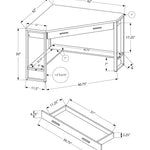42inches x 42inches x 30inches Dark Taupe  Silver  Particle Board  Hollow Core  Metal   Computer Desk