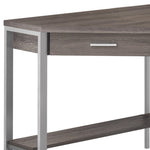 42inches x 42inches x 30inches Dark Taupe  Silver  Particle Board  Hollow Core  Metal   Computer Desk