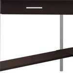 42inches x 42inches x 30inches Dark Taupe  Silver  Particle Board  Hollow Core  Metal   Computer Desk