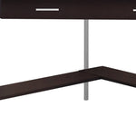 42inches x 42inches x 30inches Dark Taupe  Silver  Particle Board  Hollow Core  Metal   Computer Desk