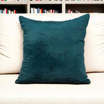 18inches x 7inches x 18inches Transitional Teal Solid Pillow Cover With Poly Insert