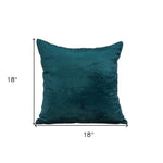 18inches x 7inches x 18inches Transitional Teal Solid Pillow Cover With Poly Insert