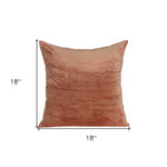 18inches x 7inches x 18inches Transitional Orange Solid Pillow Cover With Poly Insert
