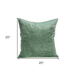 20inches x 7inches x 20inches Transitional Green Solid Pillow Cover With Poly Insert