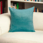 22inches x 7inches x 22inches Transitional Aqua Solid Pillow Cover With Poly Insert