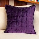 20inches x 7inches x 20inches Transitional Purple Solid Quilted Pillow Cover With Poly Insert