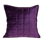 20inches x 7inches x 20inches Transitional Purple Solid Quilted Pillow Cover With Poly Insert
