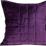 20inches x 7inches x 20inches Transitional Purple Solid Quilted Pillow Cover With Poly Insert