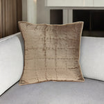 20inches x 7inches x 20inches Transitional Taupe Solid Quilted Pillow Cover With Poly Insert