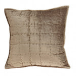 20inches x 7inches x 20inches Transitional Taupe Solid Quilted Pillow Cover With Poly Insert