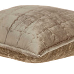 20inches x 7inches x 20inches Transitional Taupe Solid Quilted Pillow Cover With Poly Insert