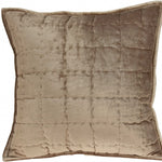 20inches x 7inches x 20inches Transitional Taupe Solid Quilted Pillow Cover With Poly Insert