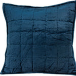 20inches x 7inches x 20inches Transitional Navy Blue Quilted Pillow Cover With Poly Insert