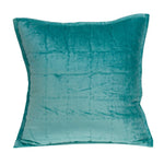 20inches x 7inches x 20inches Transitional Aqua Solid Quilted Pillow Cover With Poly Insert