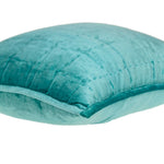 20inches x 7inches x 20inches Transitional Aqua Solid Quilted Pillow Cover With Poly Insert