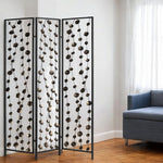48 x 1 x 71 Gray And Bronze Metal Falling Blooms  Screen