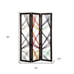 61 x 1.5 x 72 Multicolor Fabric And Wood Traverse  Screen