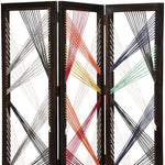 61 x 1.5 x 72 Multicolor Fabric And Wood Traverse  Screen