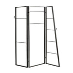 Contemporary Metal Coatrack Three Panel Room Divider Screen