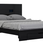79inchesinches X 80inchesinches  X 43inchesinches Modern Eastern King Black High Gloss Bed