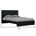 79inchesinches X 80inchesinches  X 43inchesinches Modern Eastern King Black High Gloss Bed