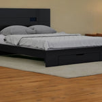 79inchesinches X 80inchesinches  X 43inchesinches Modern Eastern King Black High Gloss Bed