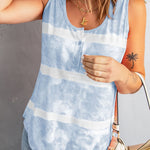 Green Tie-dye Print Tank Top