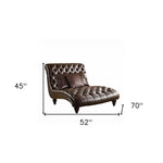 52inches X 70inches X 45inches 2Tone Brown PU Upholstery Wood Chaise w3Pillows