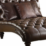52inches X 70inches X 45inches 2Tone Brown PU Upholstery Wood Chaise w3Pillows