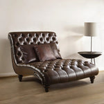 52inches X 70inches X 45inches 2Tone Brown PU Upholstery Wood Chaise w3Pillows
