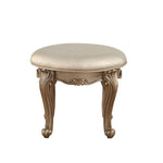 19inches X 19inches X 18inches Champagne Faux Leather Vanity Stool
