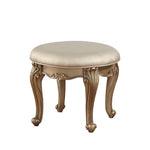 19inches X 19inches X 18inches Champagne Faux Leather Vanity Stool