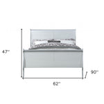 62inches X 90inches X 47inches Platinum Wood Queen Bed