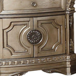 18inches X 30inches X 29inches Antique Champagne Wood Poly Resin Nightstand wMarble Top
