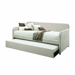 43inches X 82inches X 37inches Fabric Upholstered (Bed) Wood Leg Daybed  Trundle (Twin Size)