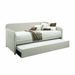 43inches X 82inches X 37inches Fabric Upholstered (Bed) Wood Leg Daybed  Trundle (Twin Size)