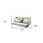 43inches X 82inches X 37inches Fabric Upholstered (Bed) Wood Leg Daybed  Trundle (Twin Size)