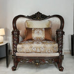 37inches X 46inches X 49inches Fabric Dark Walnut Upholstery Wood LegTrim Chair w2 Pillows