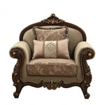 38inches X 49inches X 45inches Fabric Walnut Upholstery Wood LegTrim Chair w2 Pillows