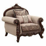 38inches X 49inches X 45inches Fabric Walnut Upholstery Wood LegTrim Chair w2 Pillows
