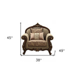 38inches X 49inches X 45inches Fabric Walnut Upholstery Wood LegTrim Chair w2 Pillows