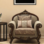 38inches X 49inches X 45inches Fabric Walnut Upholstery Wood LegTrim Chair w2 Pillows