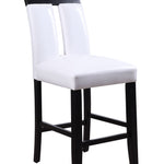 19inches X 24inches X 41inches White Faux Leather Upholstered Seat and Black Wood Counter Height Chair  Set of 2